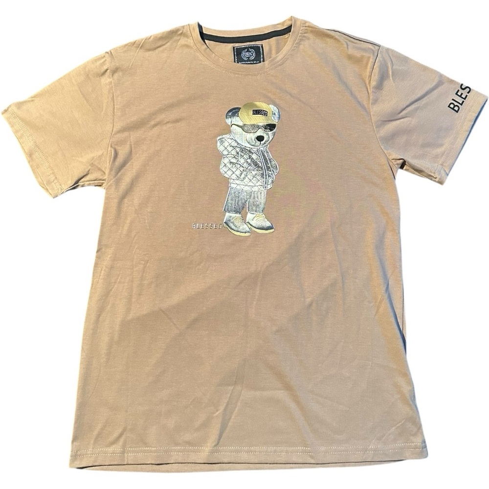 NWT Blessed Teddybear Brown Graphic T-Shirt for Men